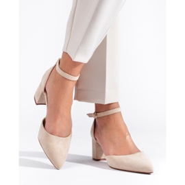 Shelovet pumps i beige mocka för kvinnor 1