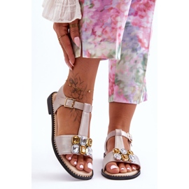 Damsandaler S.Barski Med Stenar KV-2775-30 Beige 1