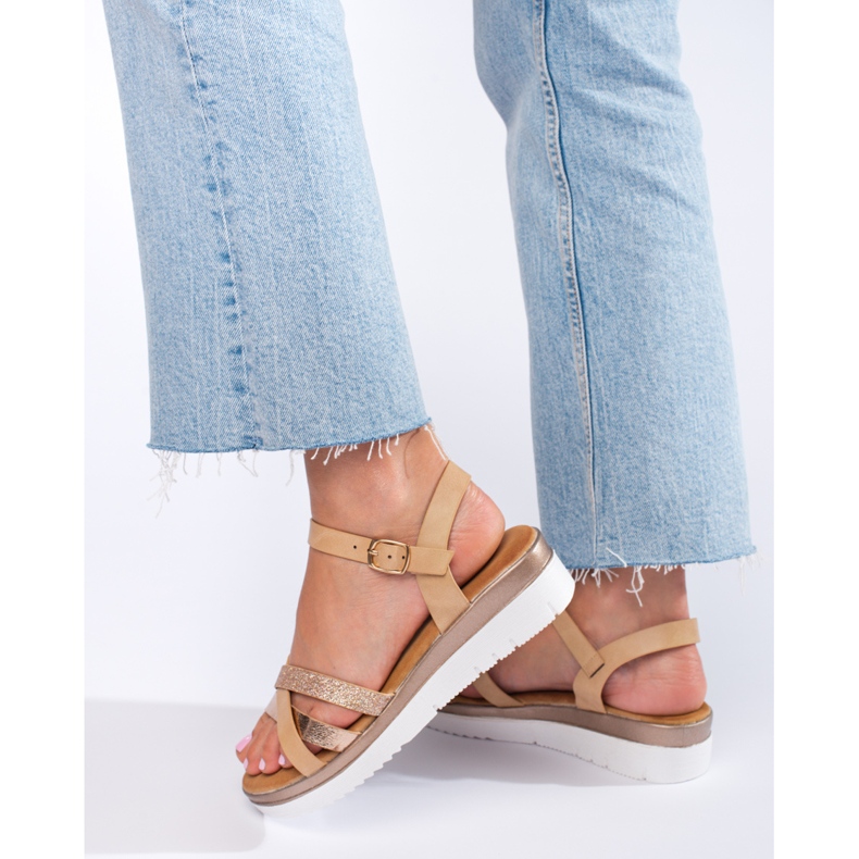 Shelovet beige kilasandaler brun 1