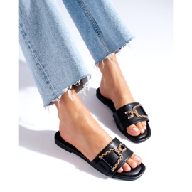 Svarta dam-rutschbanor med gyllene spänne från Shelovet 1