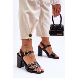 S. BARSKI Lackade S.Barski 80-3 Högklackade sandaler Svart 1