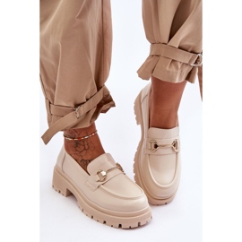 PS1 Klassiska plattform Loafers för kvinnor Beige Miracle 2