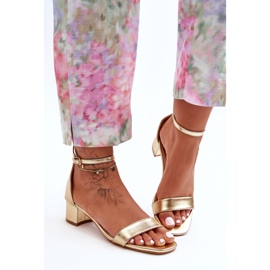 Lädersandaler på klackar Vanligt guld inspirerar mig! gyllene 2