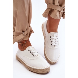 Espadrilles Big Star LL274833 Sneakers med snörning Vita 2