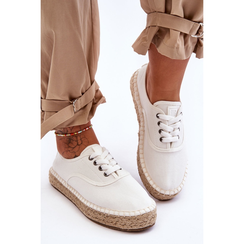 Espadrilles Big Star LL274833 Sneakers med snörning Vita 2