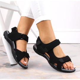 American Club W AM929A svarta kardborresportsandaler 2