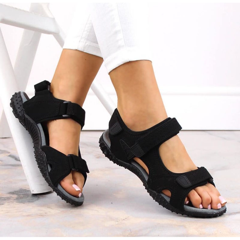 American Club W AM929A svarta kardborresportsandaler 2