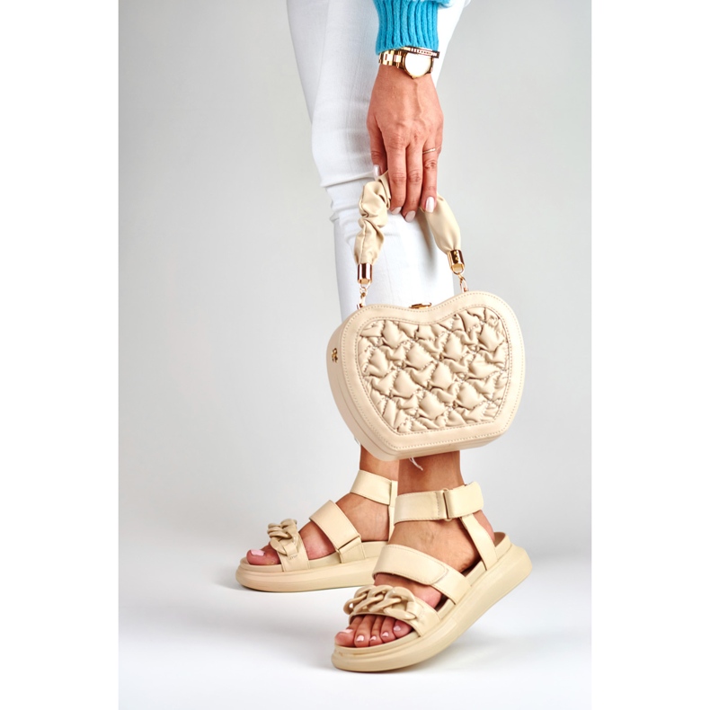La.Fi Beige sandaler med kedja 2
