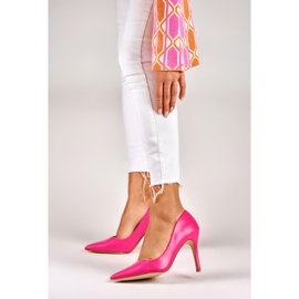 Rosa klackar gjorda av eko-läder 2