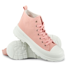 Kvinnors rosa sneakers ovanför ankeln 1