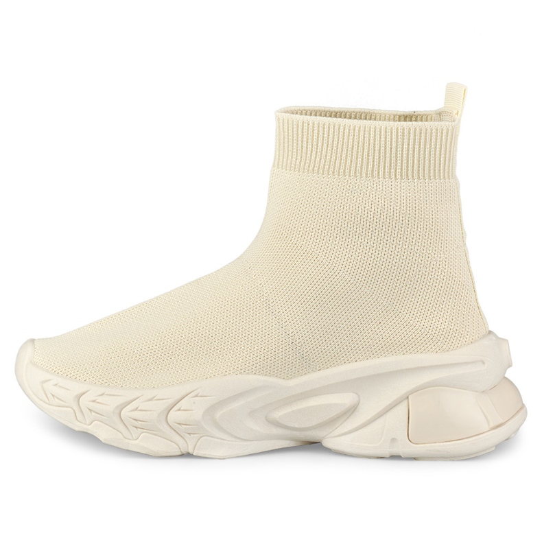 Högbeige slip-on damskor 2