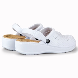 Bekväma damtofflor med täckta fingrar vit 1