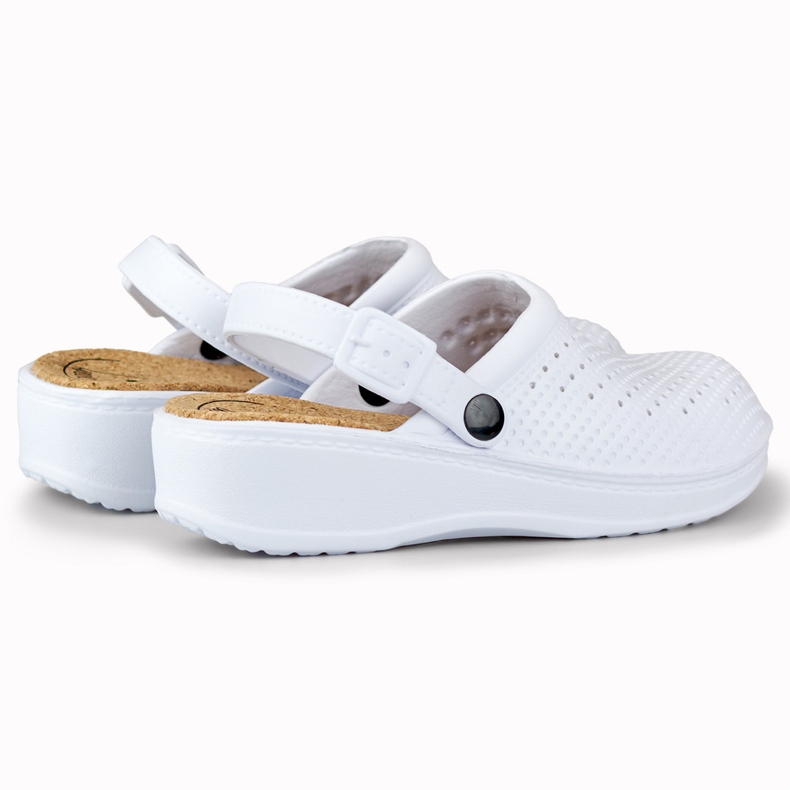 Bekväma damtofflor med täckta fingrar vit 1