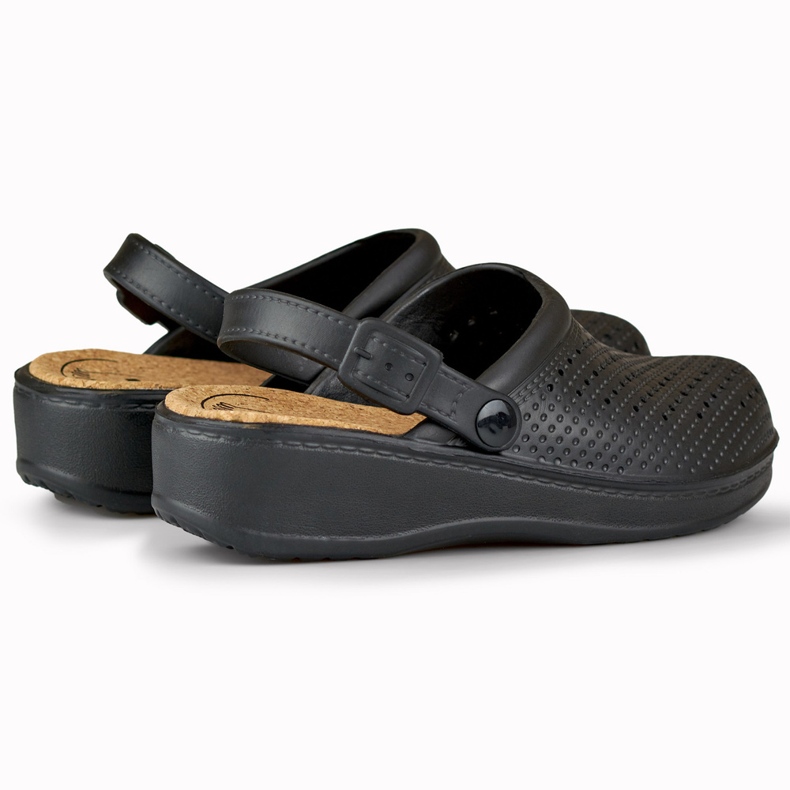 Bekväma damtofflor med täckta fingrar svart 1