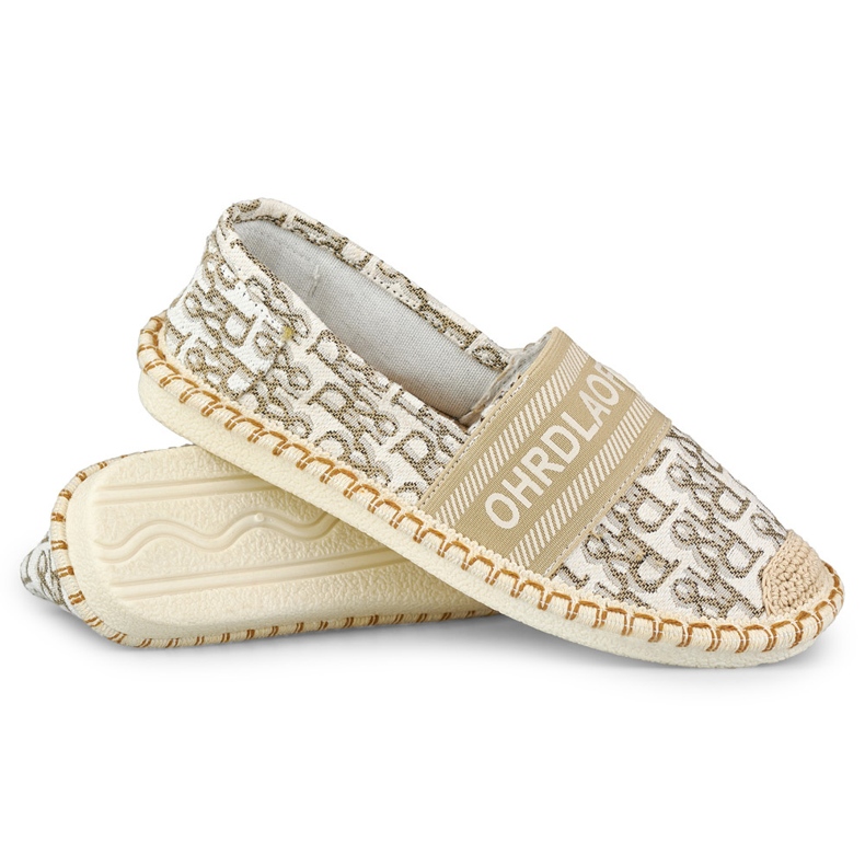 Beige slip-on skor för kvinnor 1