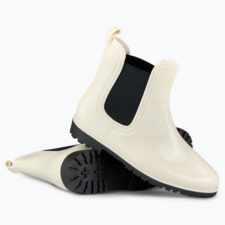 Klassiska beige gummistövlar för kvinnor 1