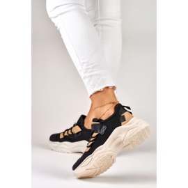 Fashionabla damsneakers med tjock sula svart 2