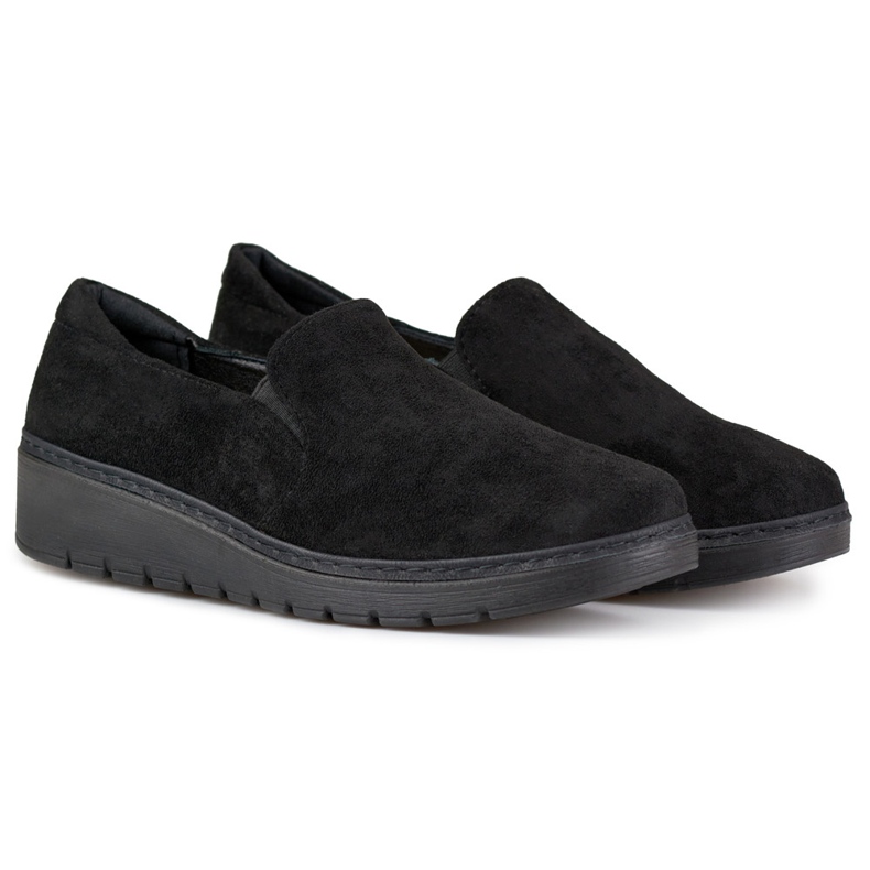 Bekväma svarta mockaskor för kvinnor 1