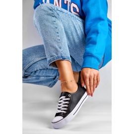 Svarta sneakers i ekoläder för kvinnor 1