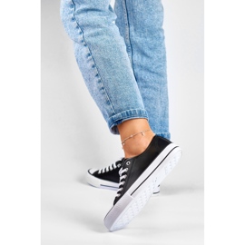 Svarta sneakers i ekoläder för kvinnor 2