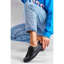 Sneakers i ekoläder för kvinnor med svart sula 1