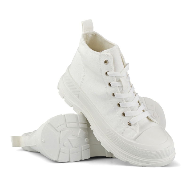 Vita sneakers ovanför ankeln 1