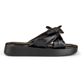 Svarta tofflor för kvinnor av ekologiskt läder 2