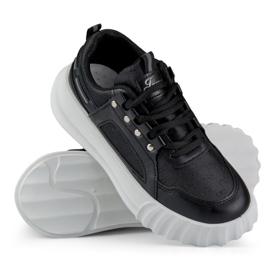 Svarta damsportskor med vit sula 1