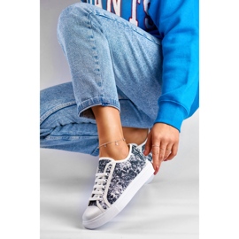 Svarta och vita sneakers för kvinnor 1