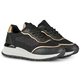 Svarta glänsande sneakers för kvinnor 2