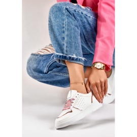 Damsneakers med utbytbara dekorativa snören vit 2