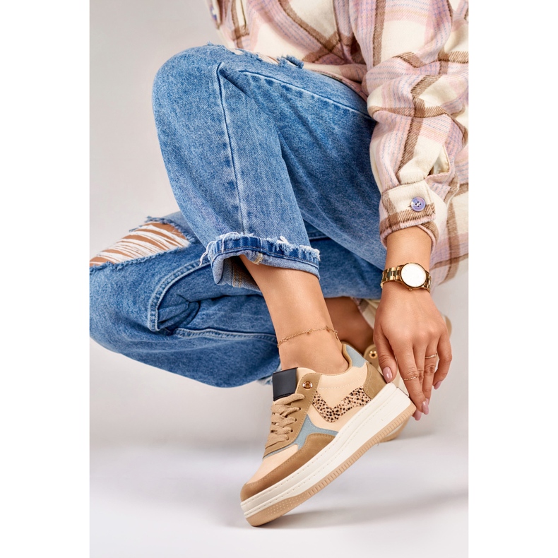 Lara beige sneakers för kvinnor 1