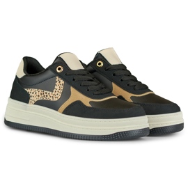 Lara svarta sneakers för kvinnor 2