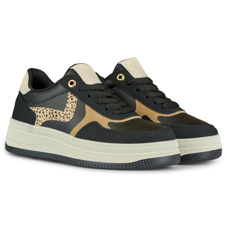 Lara svarta sneakers för kvinnor 2