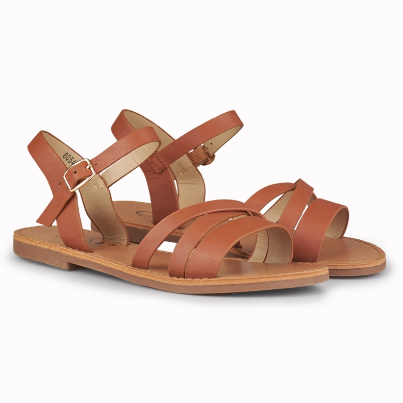 Violett bruna platta sandaler för kvinnor 2