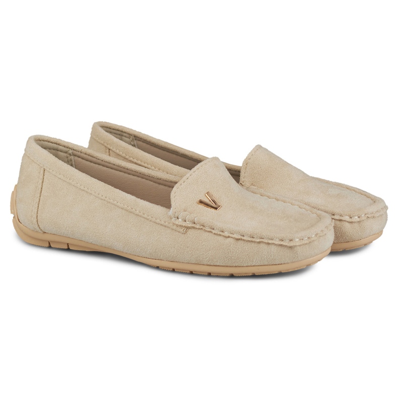 Loafers i beige mocka för damer 1