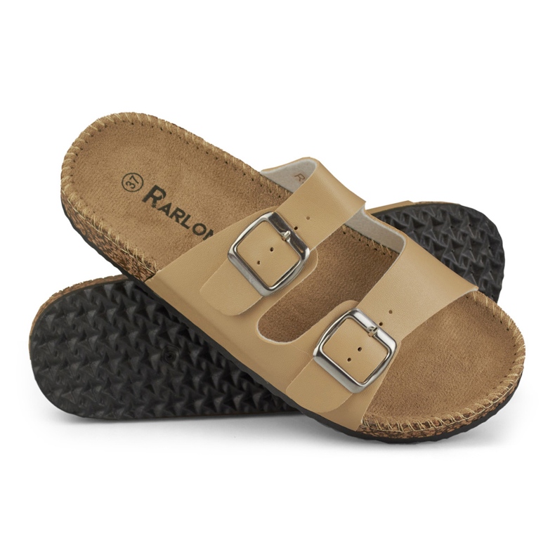 Beige bekväma damtofflor 1