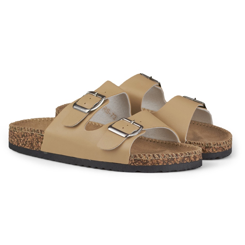 Beige bekväma damtofflor 2