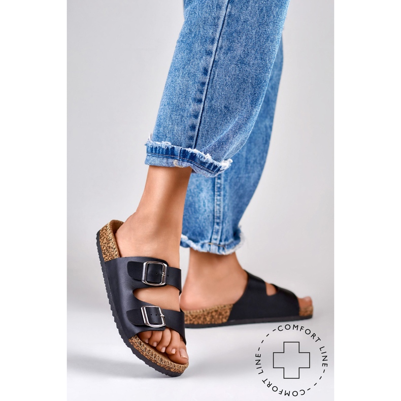 Svarta bekväma damtofflor 1