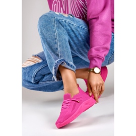 Fuchsia elastiska sportskor för kvinnor rosa 1