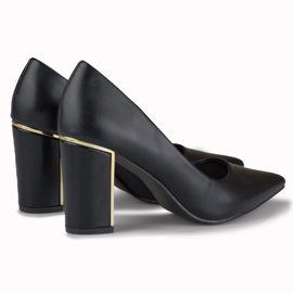 Eleganta pumps med en dekorativ klack svart 2