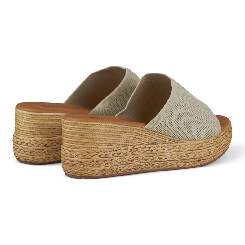 Bekväma beige wedge tofflor för kvinnor 1