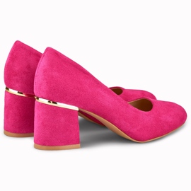 Fuchsia pumps med rund tå rosa 2