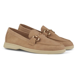 Bekväma mjuka beige loafers för dam 1