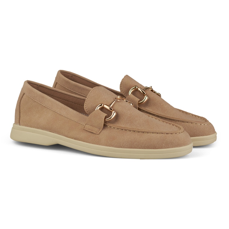 Bekväma mjuka beige loafers för dam 1
