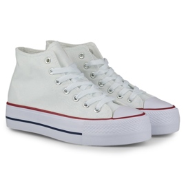 Vita damsneakers ovanför ankeln 1