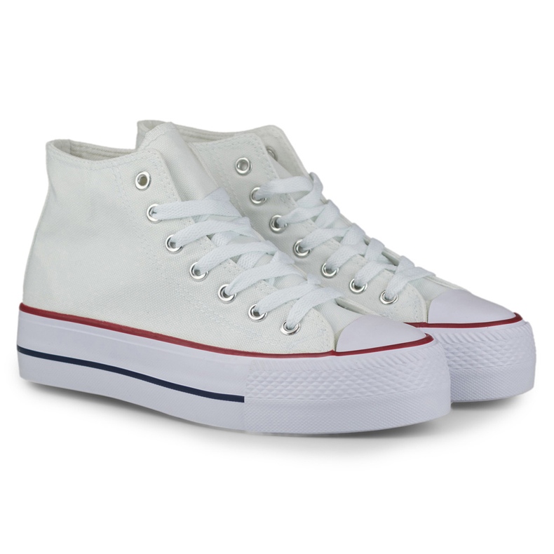 Vita damsneakers ovanför ankeln 1