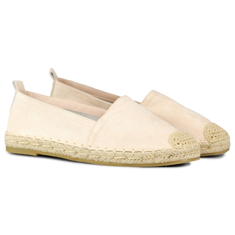 Klassiska beige espadrillor för kvinnor 1