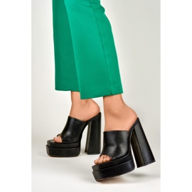 Evelyn högklackade svarta rutschkanor 2