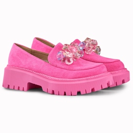 Rosa loafers med pärlor 1